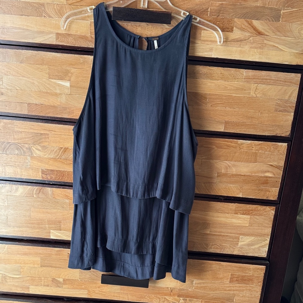 Free People Black Layered Tunic Top